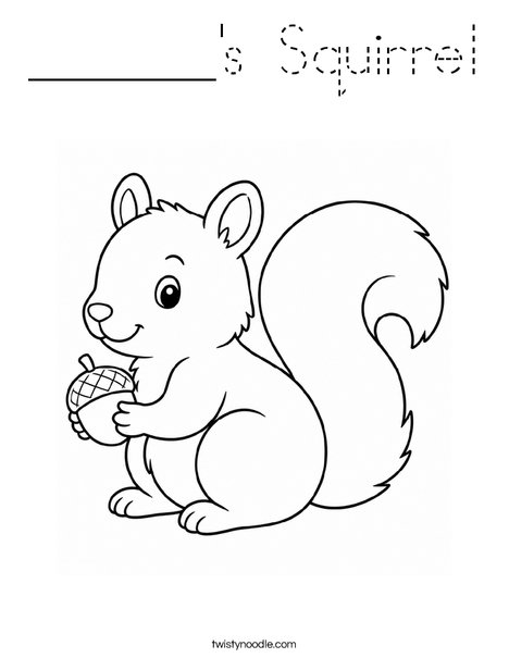 ______'s Squirrel Coloring Page