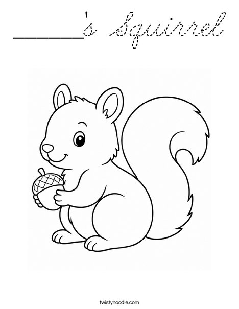 ______'s Squirrel Coloring Page