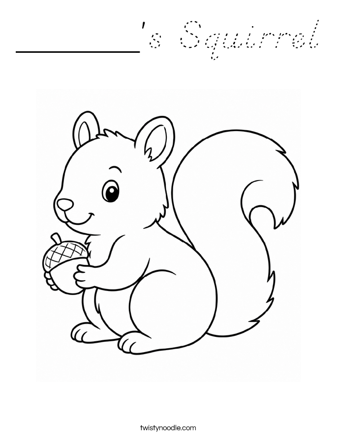 ______'s Squirrel Coloring Page