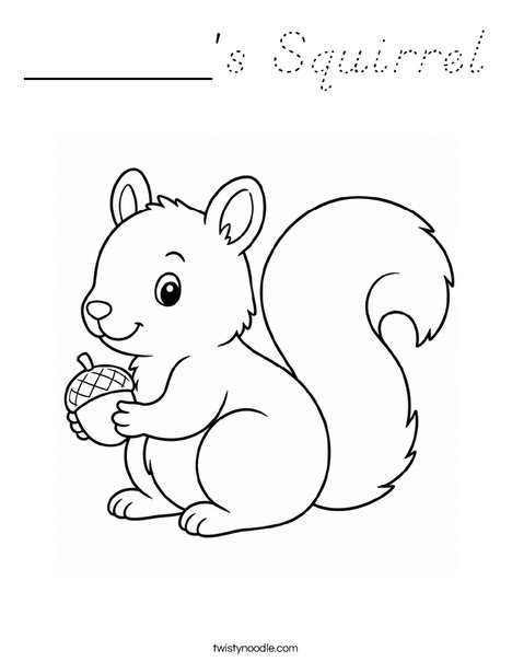 ______'s Squirrel Coloring Page