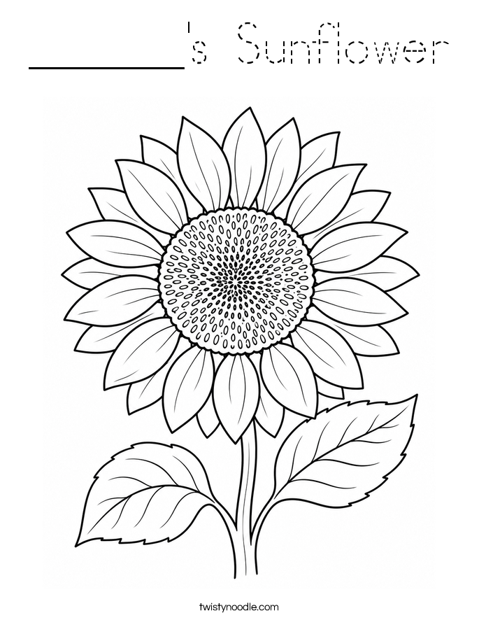 ______'s Sunflower Coloring Page