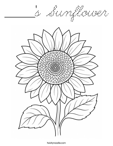 ______'s Sunflower Coloring Page