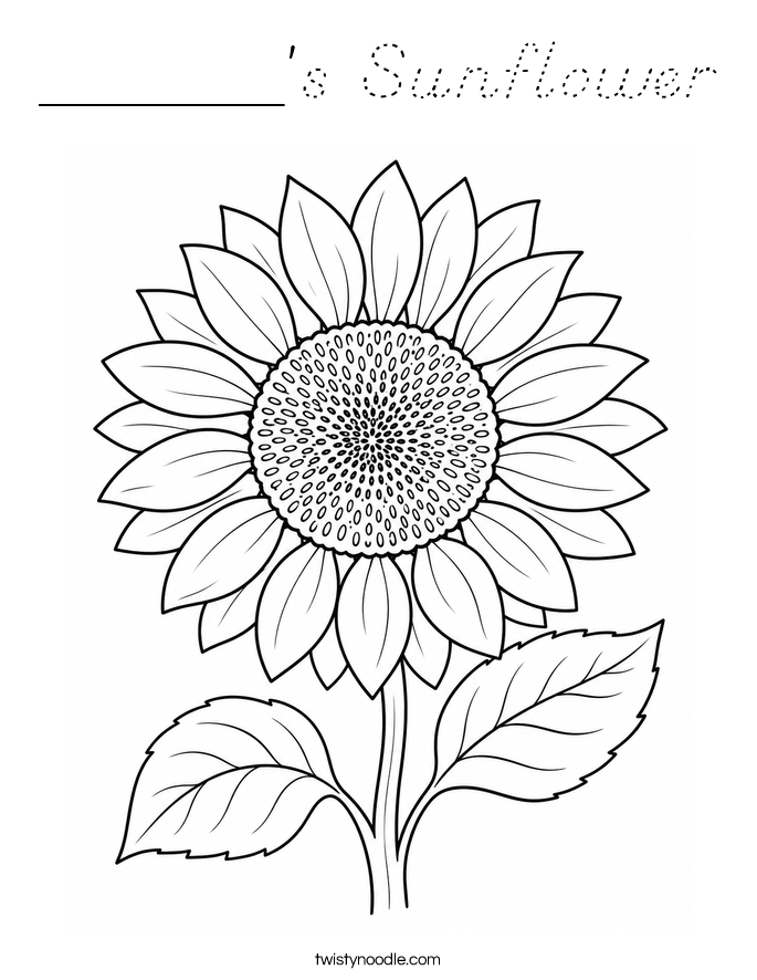 ______'s Sunflower Coloring Page