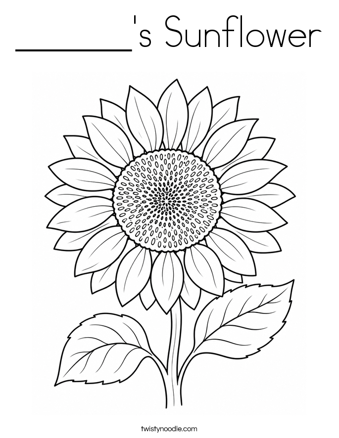 ______'s Sunflower Coloring Page