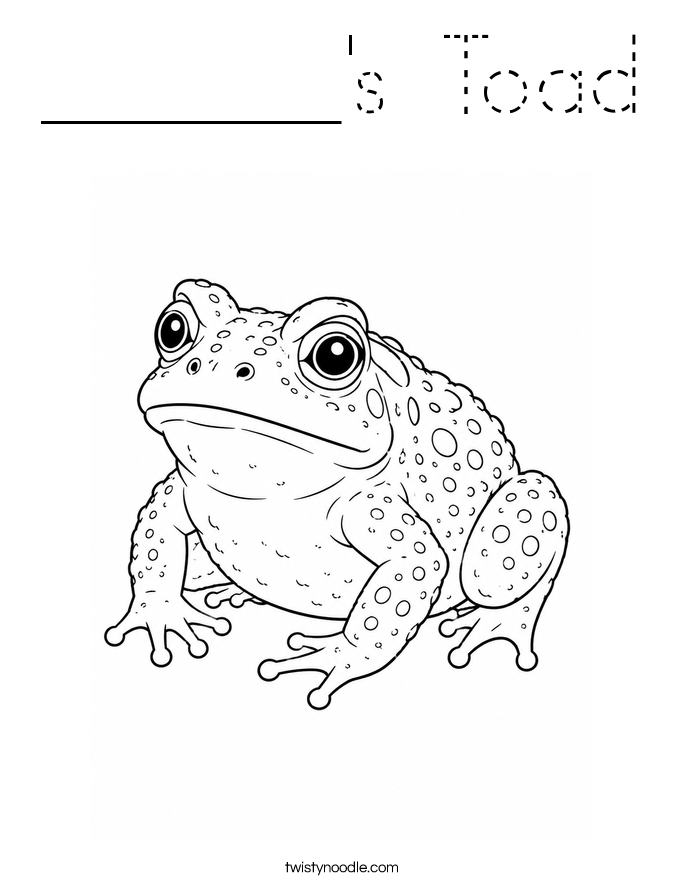 ______'s Toad Coloring Page