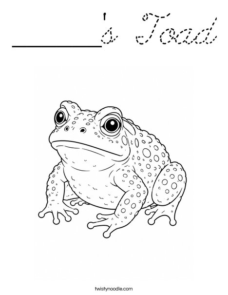 ______'s Toad Coloring Page