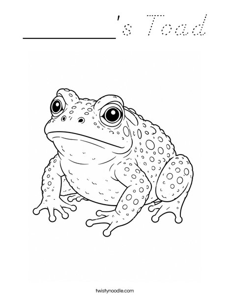 ______'s Toad Coloring Page