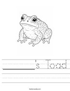 ______'s Toad Handwriting Sheet
