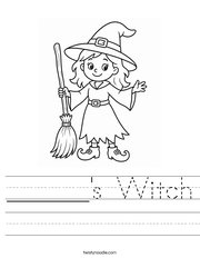 ______'s Witch Handwriting Sheet