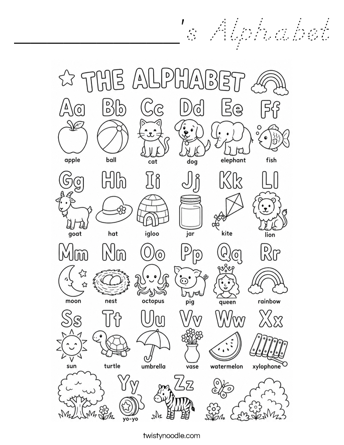 __________'s Alphabet Coloring Page
