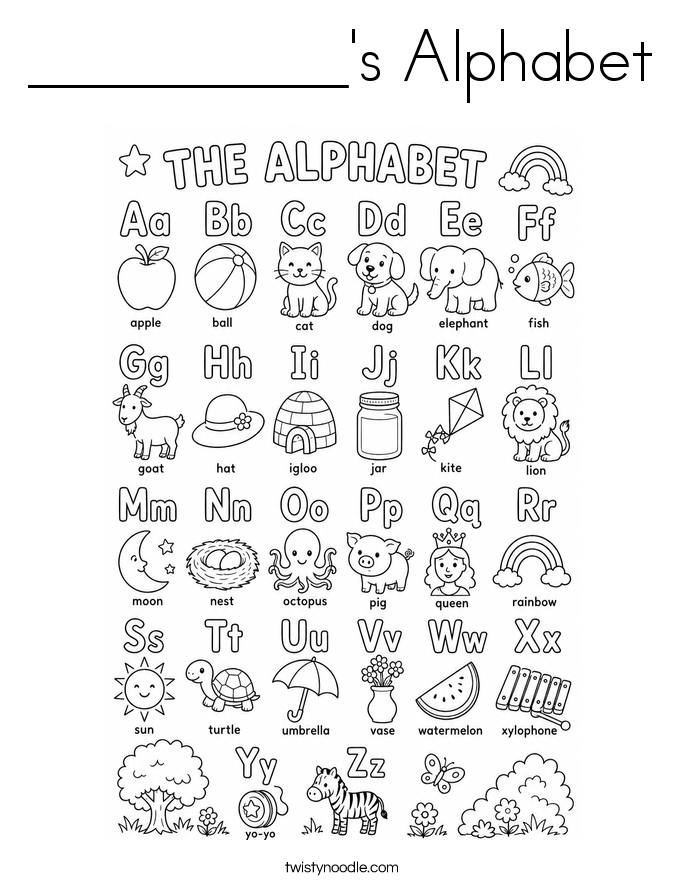 __________'s Alphabet Coloring Page