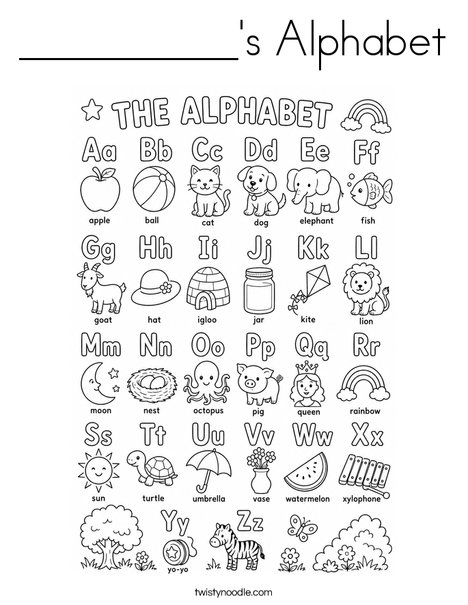_____'s Alphabet Coloring Page
