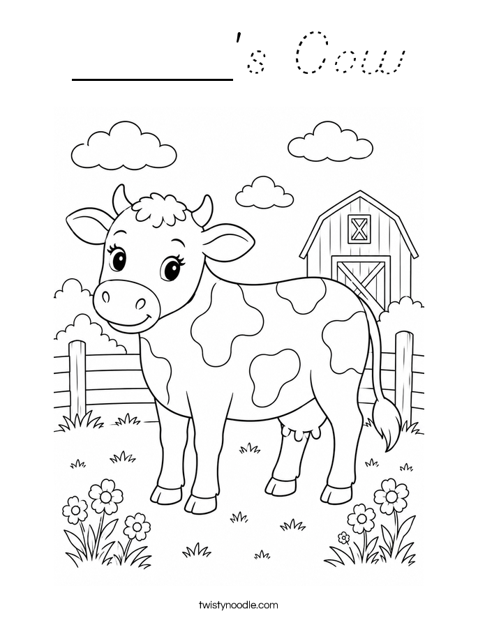 _____'s Cow Coloring Page