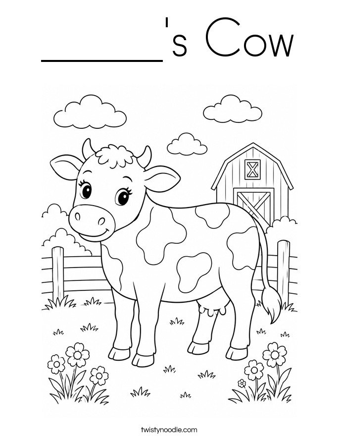 _____'s Cow Coloring Page
