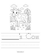 _____'s Cow Handwriting Sheet