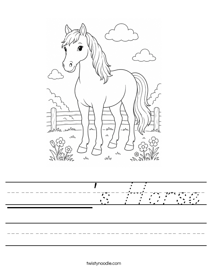 _____'s Horse Worksheet