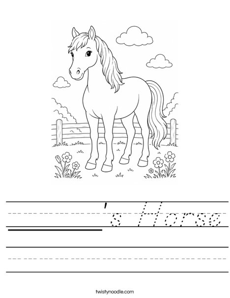 _____'s Horse Worksheet