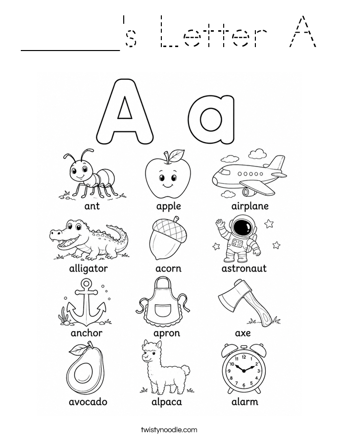 _____'s Letter A Coloring Page