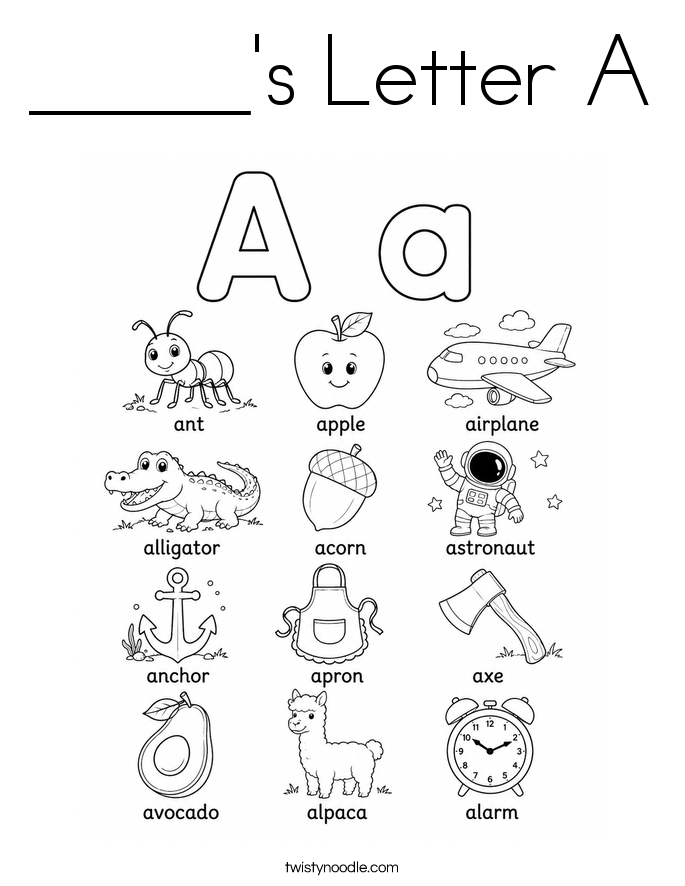 _____'s Letter A Coloring Page