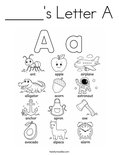 _____'s Letter A Coloring Page