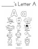 _____'s Letter A Coloring Page