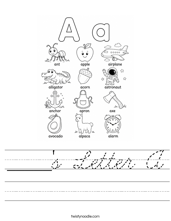 _____'s Letter A Worksheet