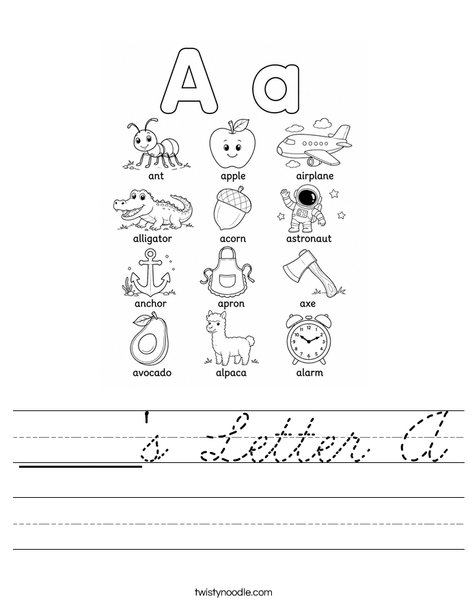 _____'s Letter A Worksheet