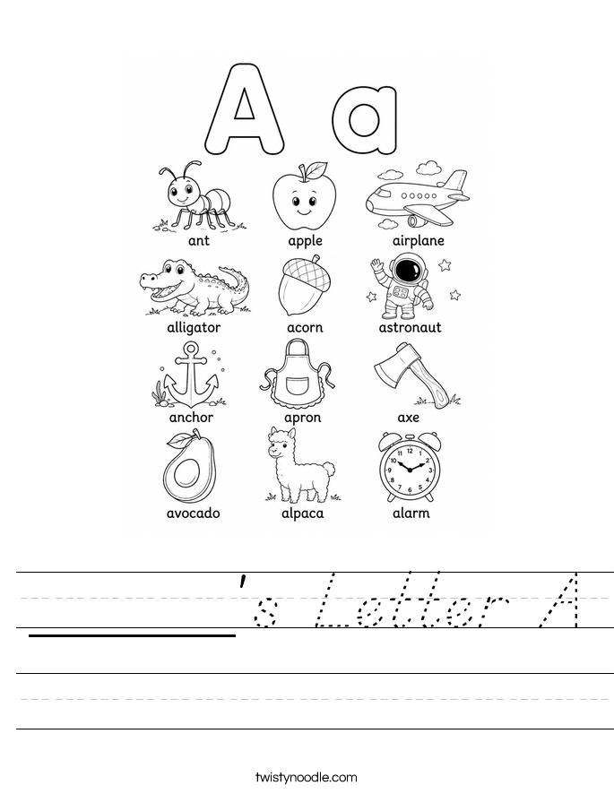_____'s Letter A Worksheet