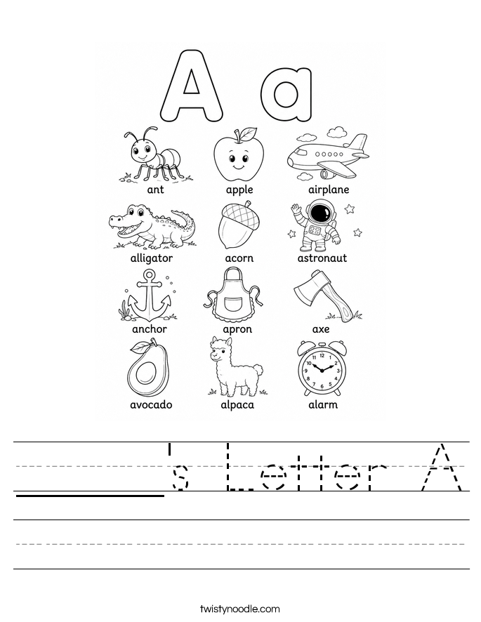 _____'s Letter A Worksheet