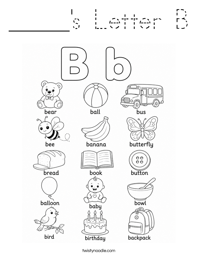 _____'s Letter B Coloring Page