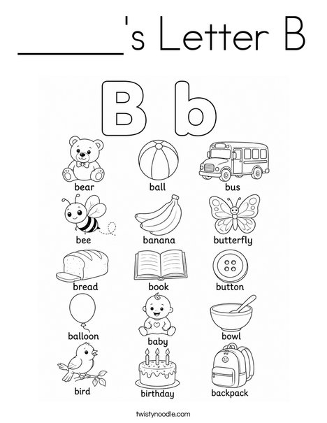 _____'s Letter B Coloring Page