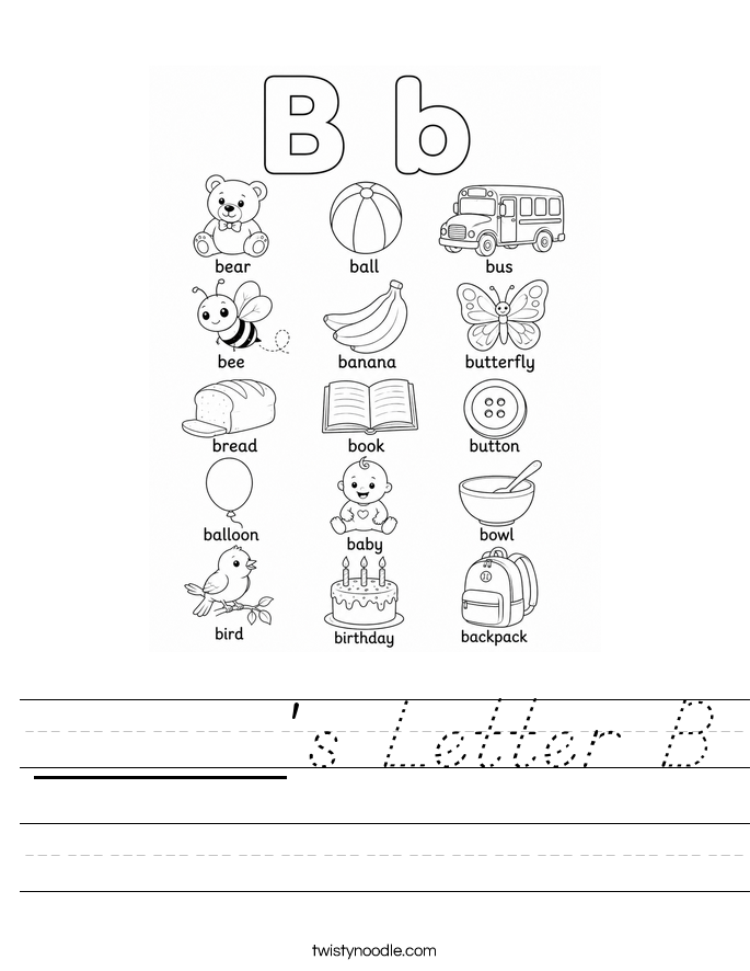 _____'s Letter B Worksheet