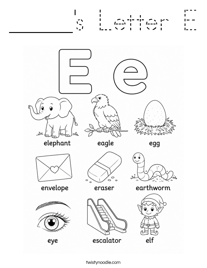 _____'s Letter E Coloring Page