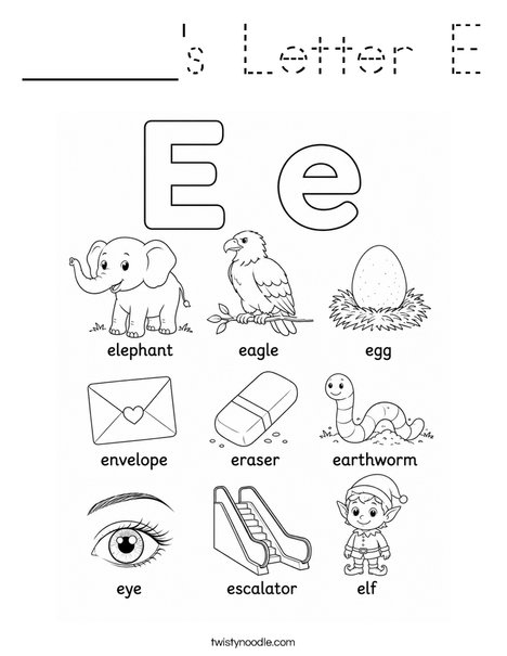 _____'s Letter E Coloring Page