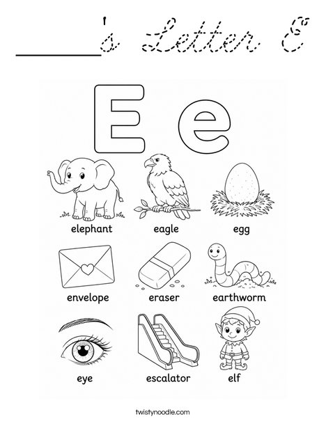 _____'s Letter E Coloring Page