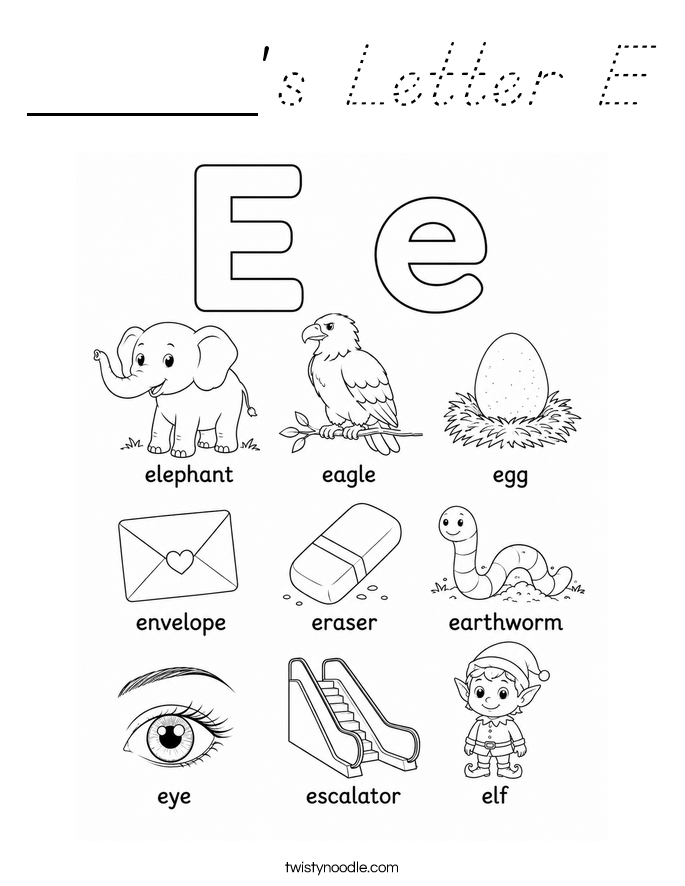 _____'s Letter E Coloring Page