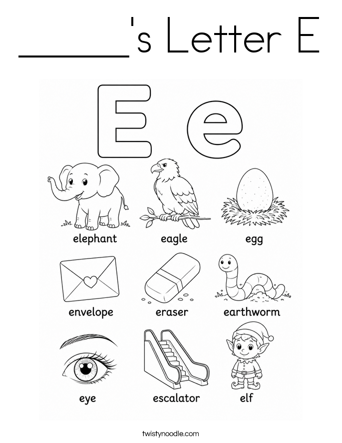 _____'s Letter E Coloring Page