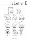 _____'s Letter E Coloring Page