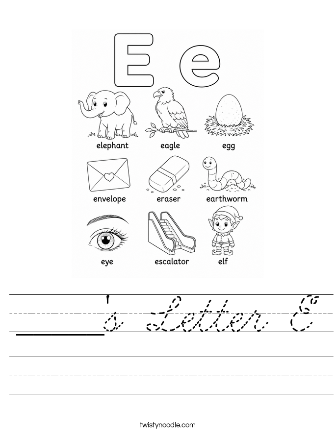 _____'s Letter E Worksheet