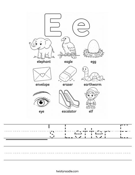 _____'s Letter E Worksheet