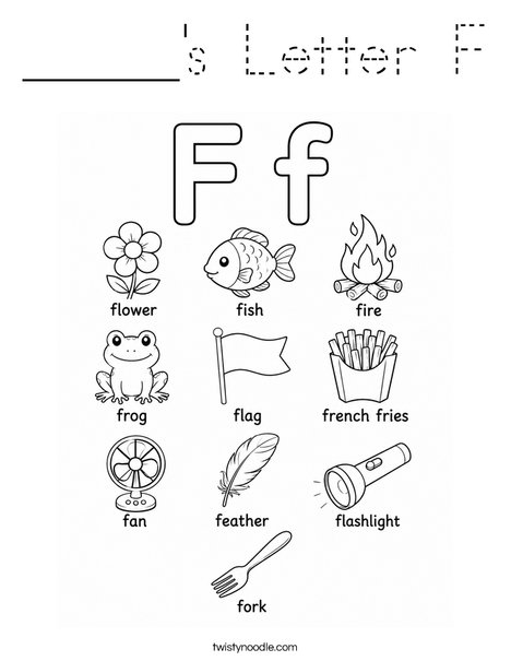 _____'s Letter F Coloring Page