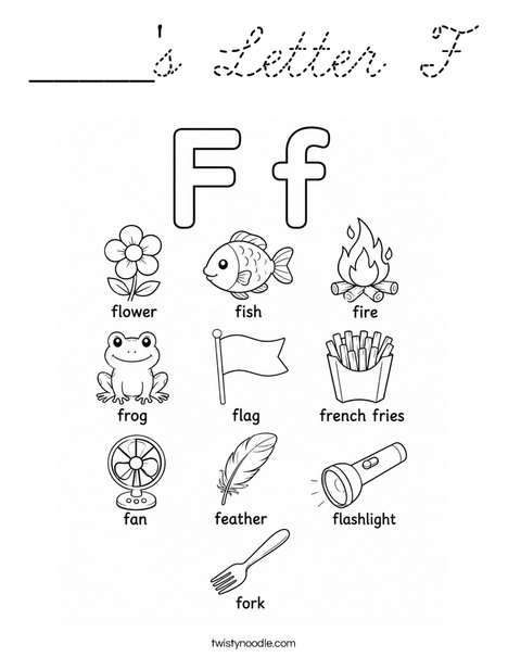_____'s Letter F Coloring Page