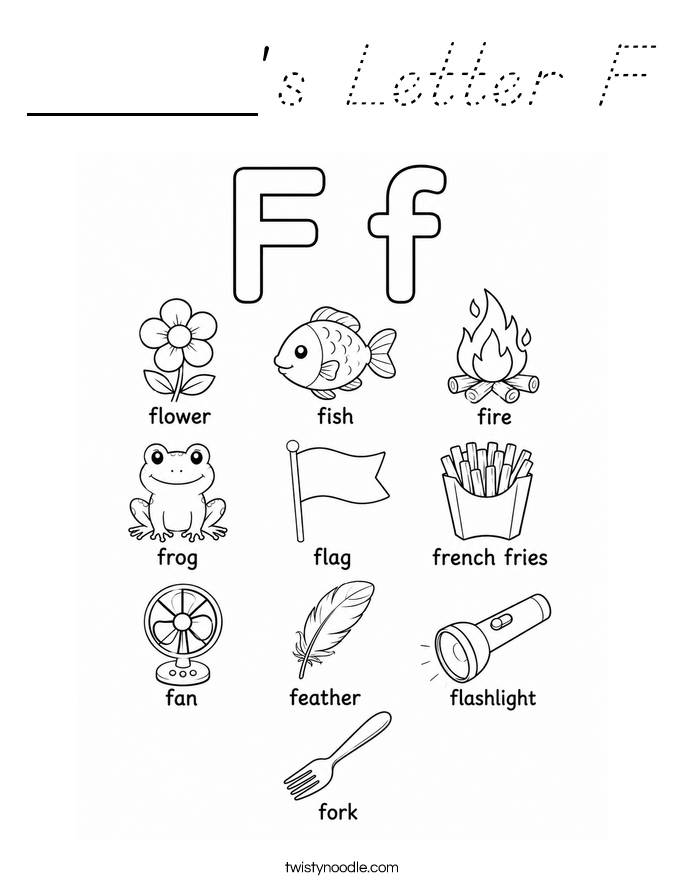 _____'s Letter F Coloring Page