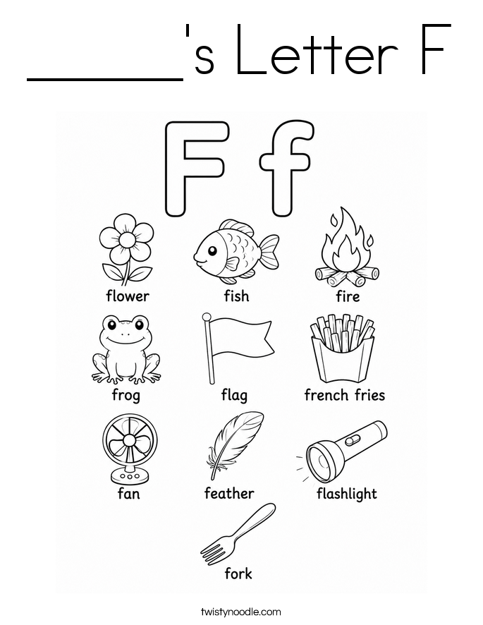 _____'s Letter F Coloring Page