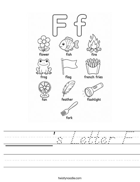 _____'s Letter F Worksheet