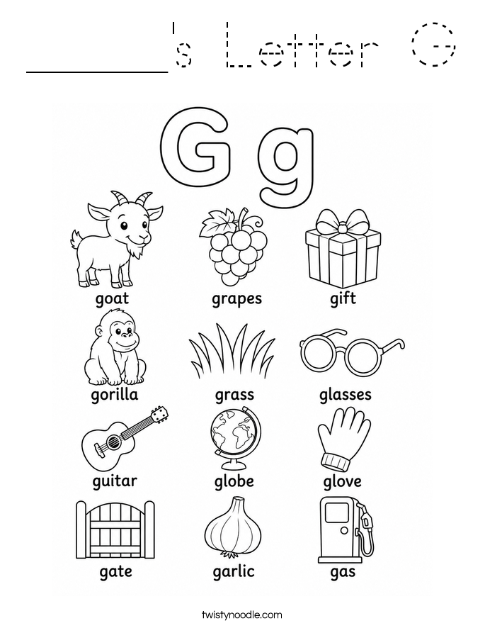 _____'s Letter G Coloring Page
