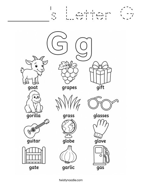 _____'s Letter G Coloring Page