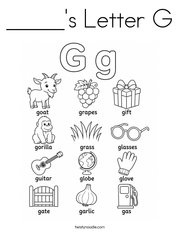 _____'s Letter G Coloring Page