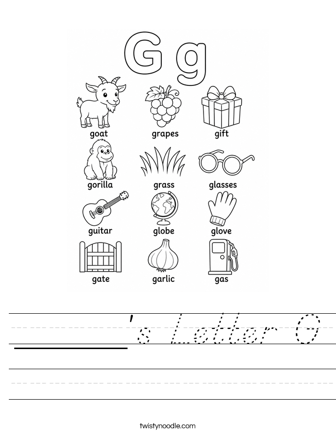 _____'s Letter G Worksheet