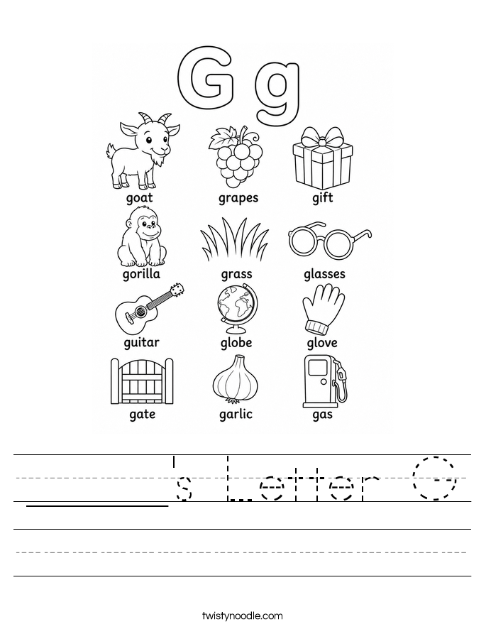 _____'s Letter G Worksheet